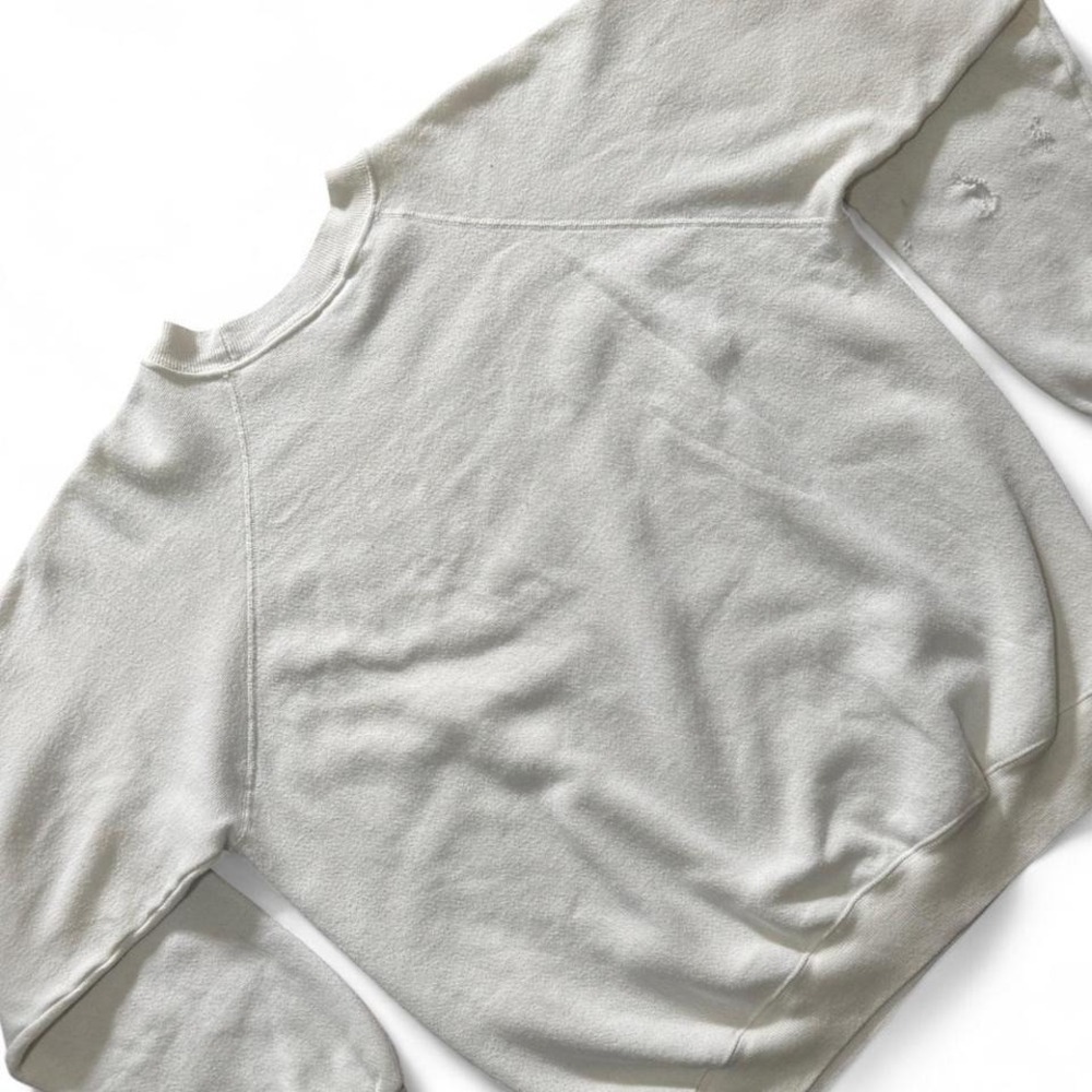 Vintage 80s Arkansas Grid Graphic Cream Pullover Crewneck L 22x25 USA Hanes - Picture 8 of 8